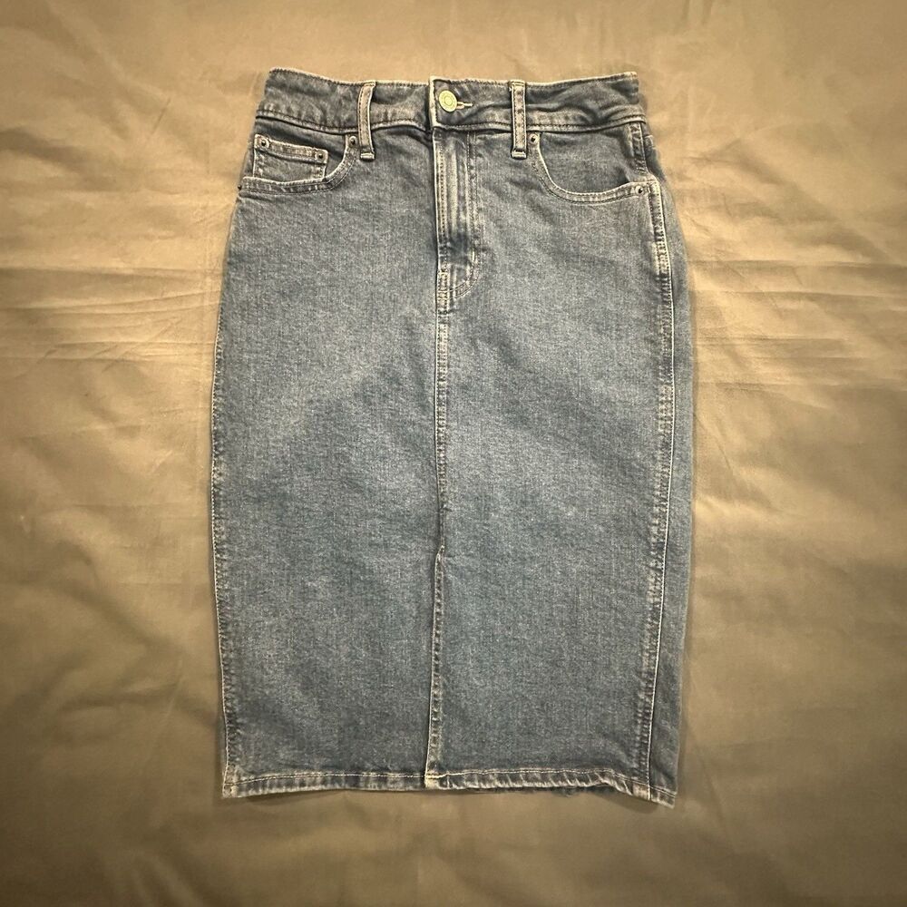 Gap Denim Midi Pencil Skirt Women's 4/27 Knee Length 5 Pocket Preppy Y2K